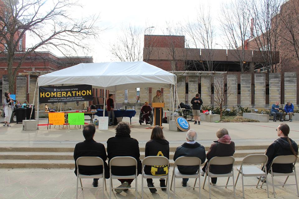 University of Iowa President Bruce Harreld kicks off the 2019 Homerathon with a speech about the importance of Classics and shares a memory of his mother reading Homer to him as a child.