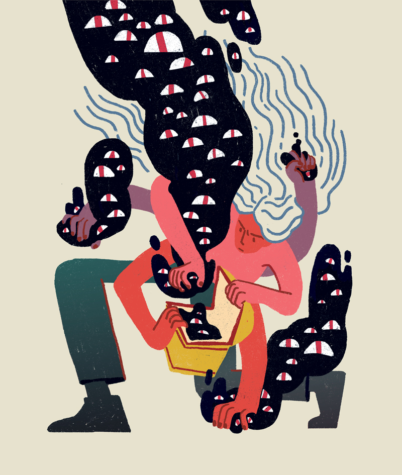 Figure 4. Pandora’s box as imagined by Taiwanese-American illustrator and cartoonist, Jean Wei. With permission from Jean Wei.